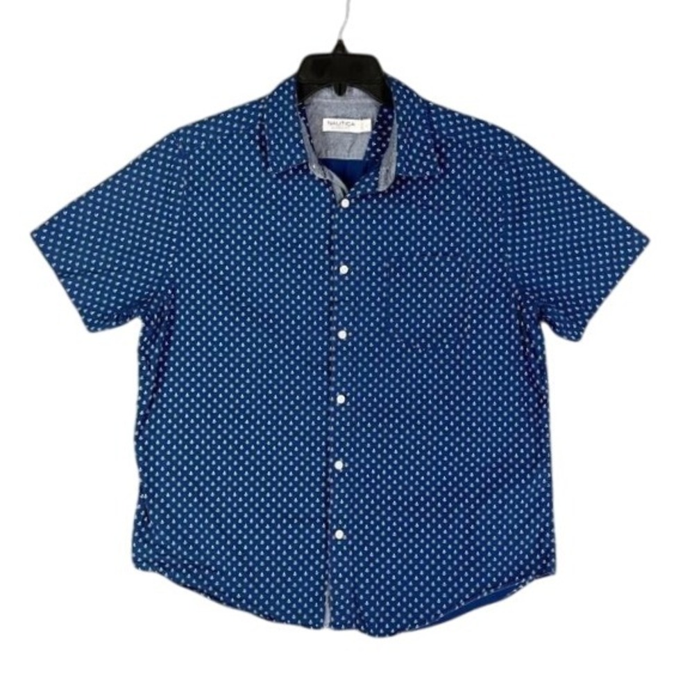 Nautica Classic Fit Shirt‎ Men L Resort Office Casual Coastal ResortCore Preppy